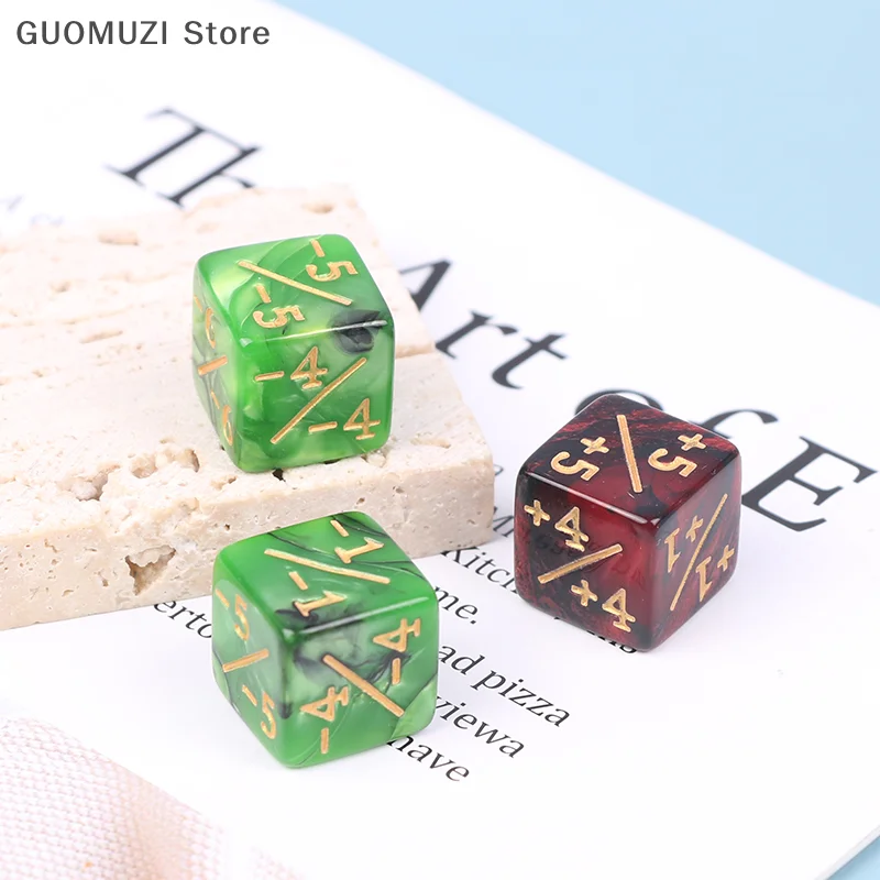 Green Red 16mm 6 Side Counting Dice +1/-1 Dice Kids Toy For Game Counting Counters