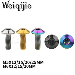 Weiqijie  6PCS Titanium Bolt M5x12/15/20/25mm / M6x12/15/20mm Torx Head Screw For Bike Accessory Fasteners