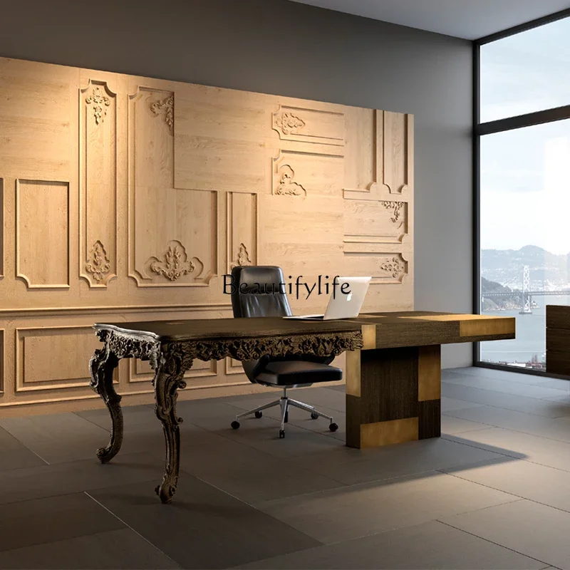 

yj5Italian Style Light Luxury Desk Model Room Villa Neoclassical Post-Modern Designer Study Furniture