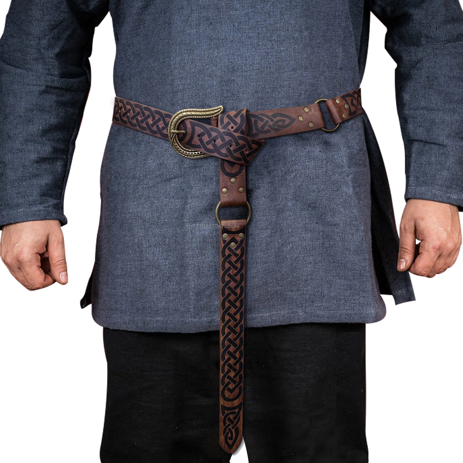 Medieval Embossed Knight PU Leather Belt Retro Renaissance Knights Buckles Belts Pu Leather Waistband Stage Prop Costume 2026