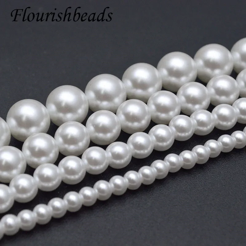 

Wholesale 4-14mm Round Ball Glass Pearl Loose Spacer Beads DIY Necklace Accessories for Jewelry Making 10 Strands/lot