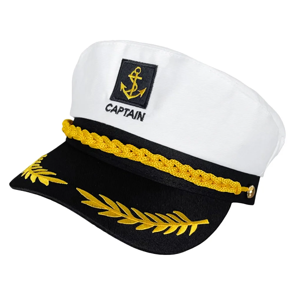 Captain Yacht Hat Decor Costume Hat Sailor Marine Captain Cosplay Hat Sailor Hat Halloween Headwear for Event Party Supplies