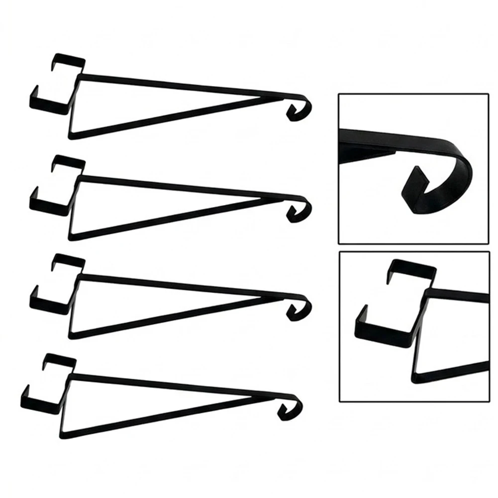 4pcs For Hanging Basket Brackets Metal for Concrete Fence Posts Slide On Design for 16 Inch Garden Decor Accessories