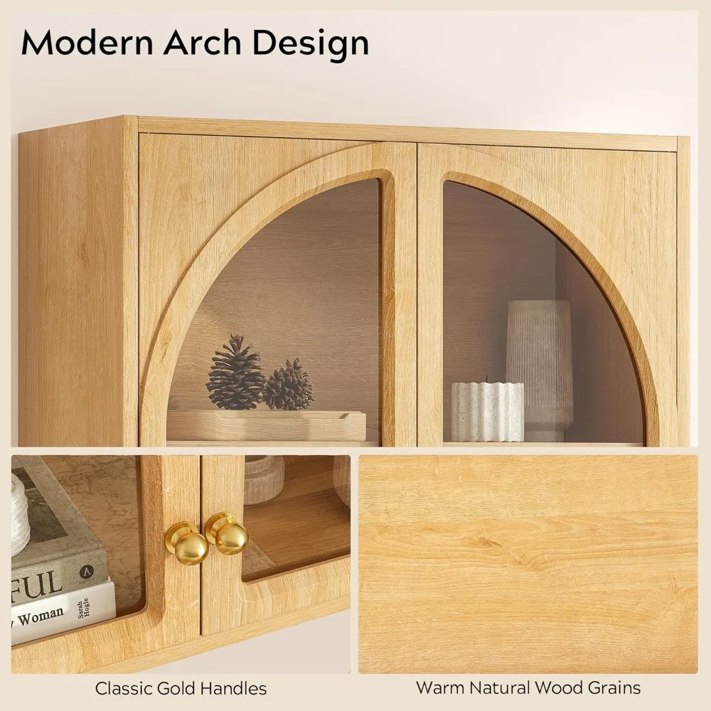 خزانة تخزين فوق الحوض مع باب أكريليك مقوس ورف قابل للتعديل