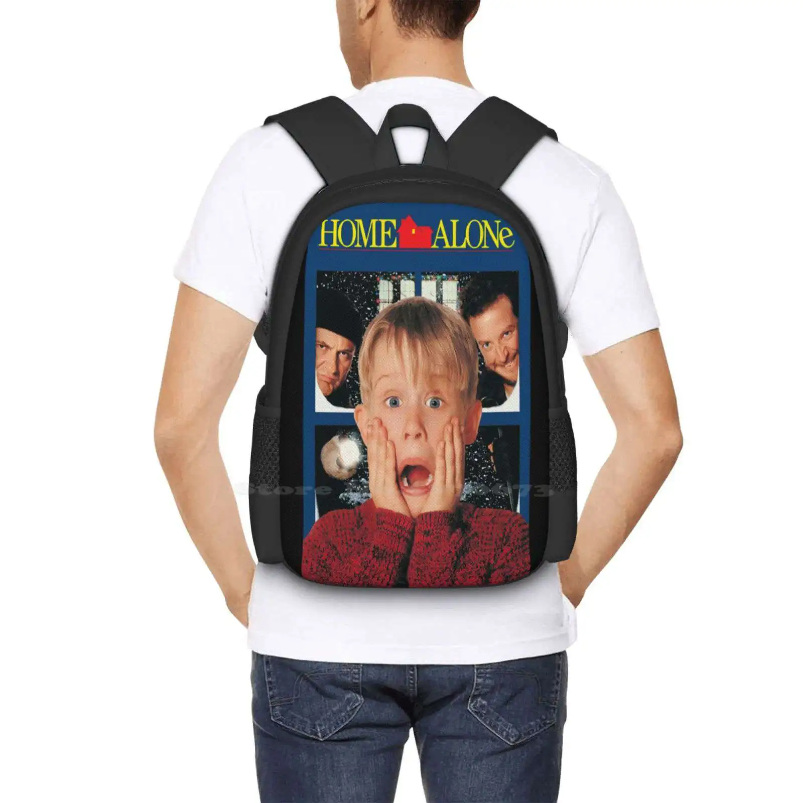 Home Alone ransel siswa remaja tas desain pola rumah saja 90S Film Kevin Macaulay Culkin Retro nostalgia Joe