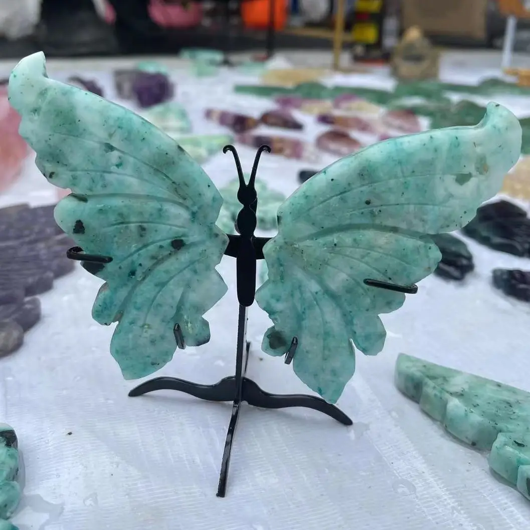 Natural Energy Fynchenite Hand-Carved Butterfly Wings Home Decor Natural Quartz C++++ Her