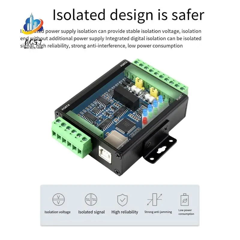 

AC57-Waveshare FT4232HL Преобразователь интерфейса USB в RS232/485 Промышленная изоляция для Mac Linux Android Windows 11/10/8.1/8/7