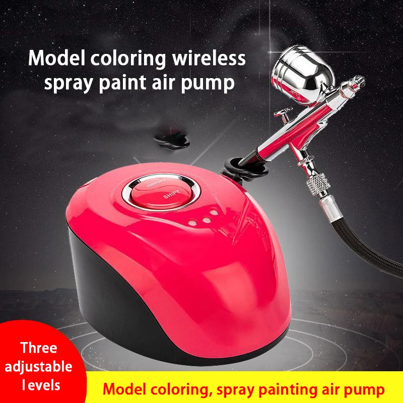 Model Painting Airbrush Kit Portable Nano Water Spray Gun for Nail Tattoo and DIY Crafts with 0.3mm Nozzle and Dual Action