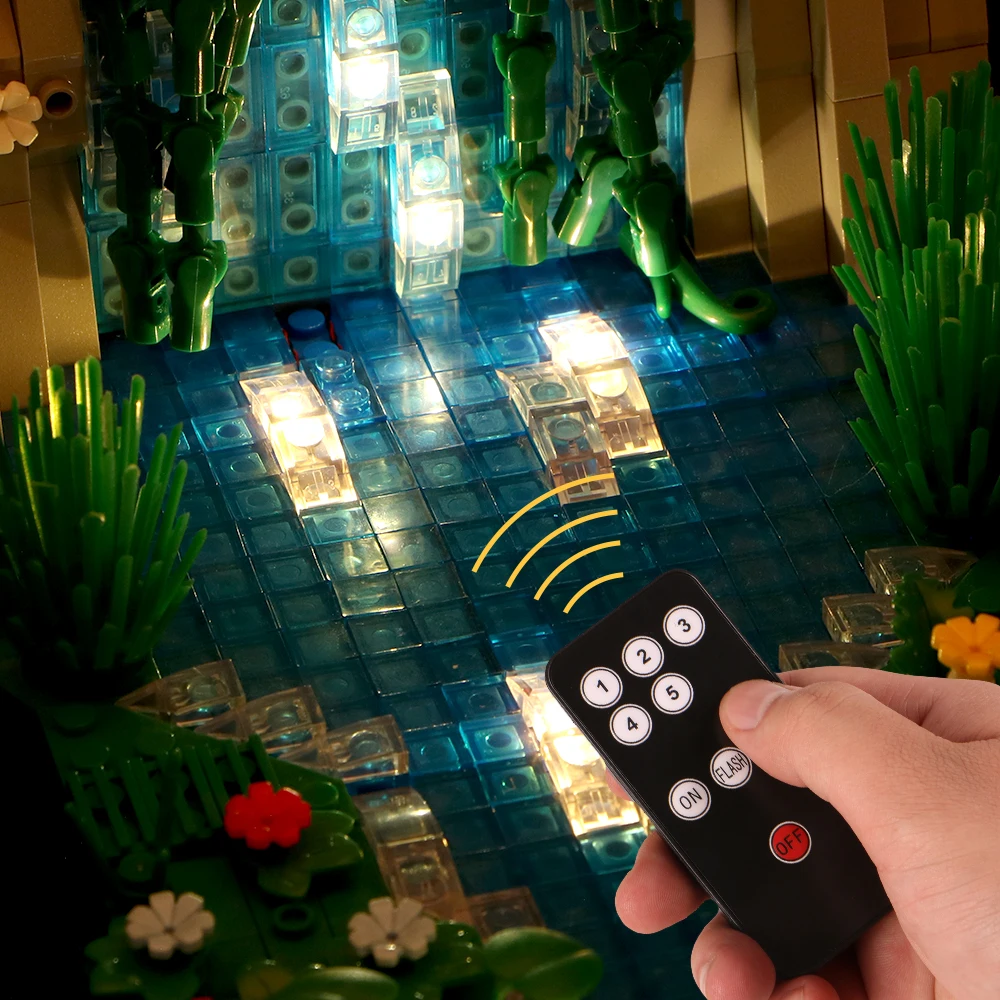 TEDDOO IR Remote LED Building Blocks DIY Brick Three Modes of Warm Light Adjustment Light Kit For Lego 14 Warm LEDs