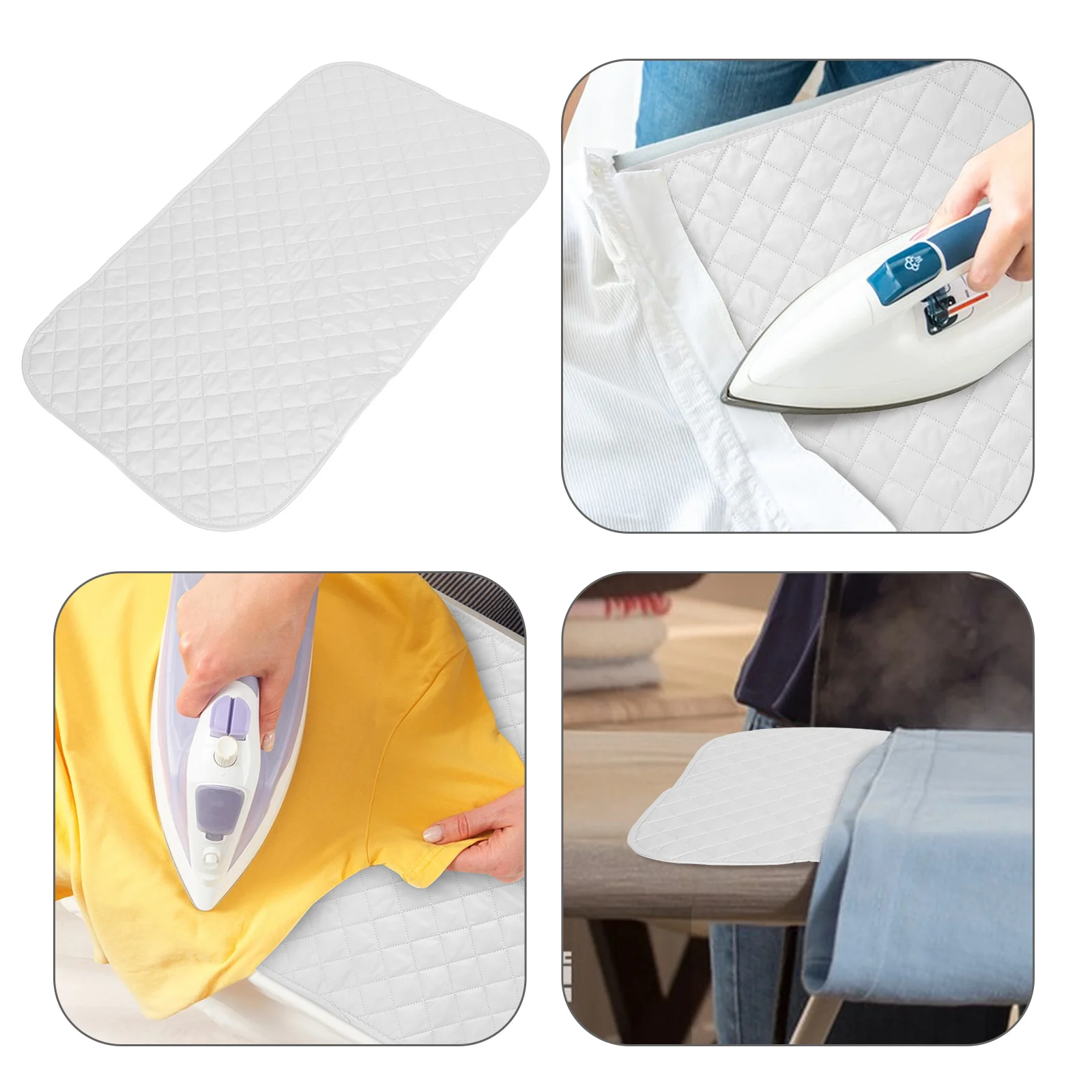 

45x85cm Ironing Mat Heat Resistant Non Slip Pure Cotton Folding Ironing Pad for Table Top Portable Laundry Room Essential Travel