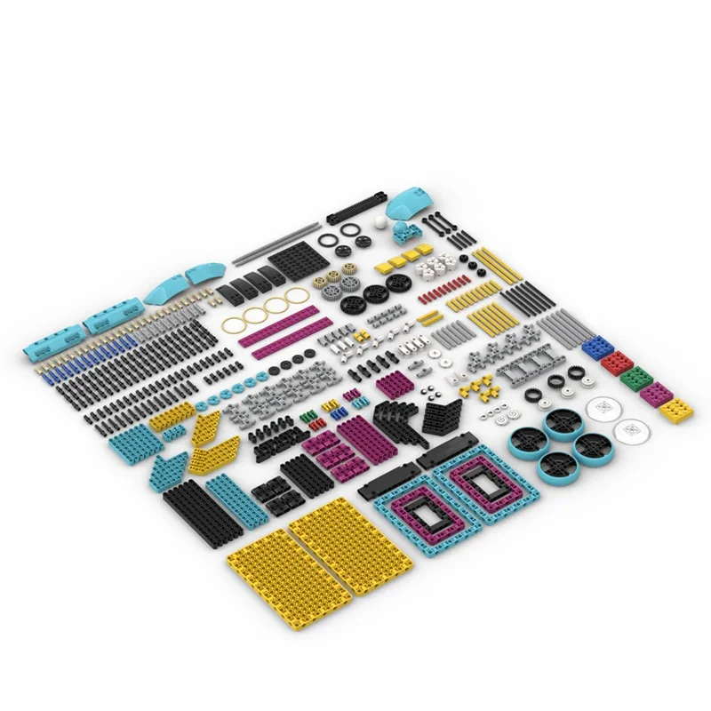 新しいビルディングブロックパーツ、テクニカルブリックMOCパーツパックキット、SPIKE Prime 45678コアセットDIY教育STEAM玩具に適合