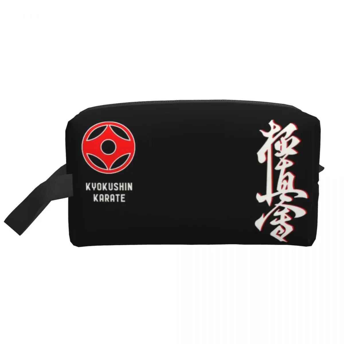 Custom Karate Kyokushin Toiletry Bag for Women Martial Arts Makeup Cosmetic Organizer Lady Beauty Storage Dopp Kit Case