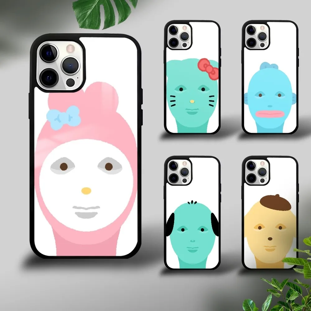 

MINISO Sanrio Funny Aliens Phone Case For iPhone 16 15 14 13 12 11 Pro Xs Max Mini Plus Celulares Hard Funda