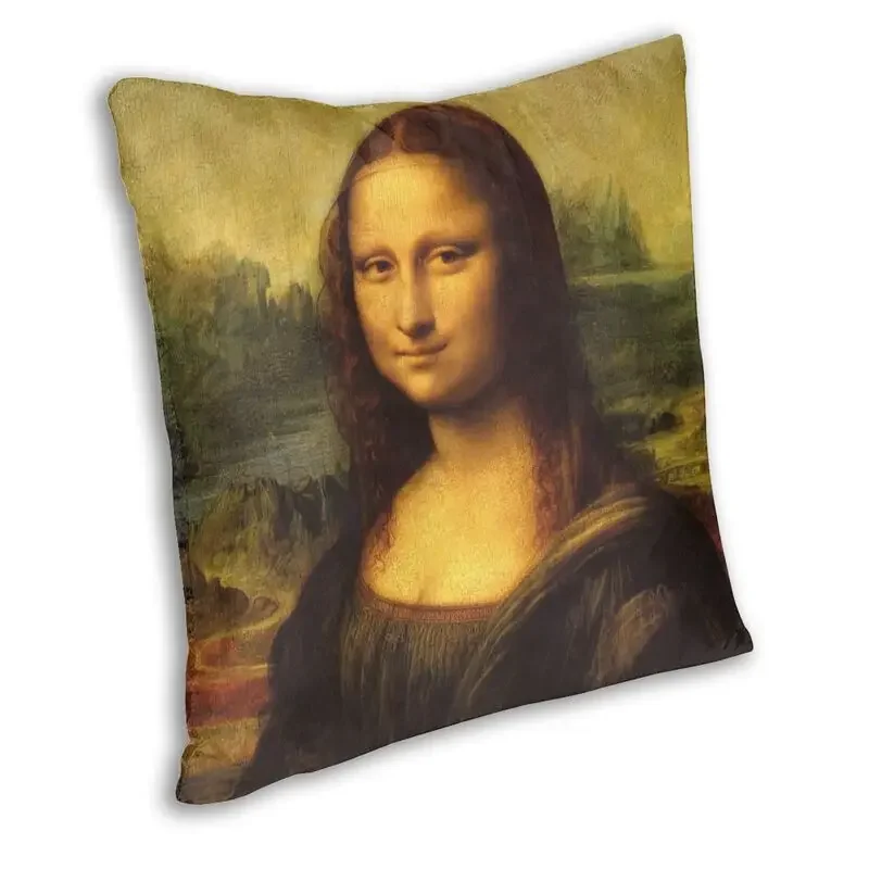 Classic Mona Lisa By Leonardo Da Vinci Cushion Cover 40x40cm Decoration Print Painting Art Throw Pillow Case for Living Room