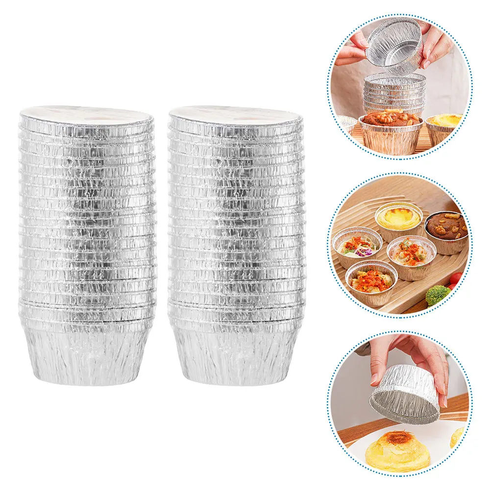 

30Pcs Foil Cupcake Molds Disposable Baking Cups Muffin Liners Egg Tart Pudding Cake Baking Tools Foil Pie Dishes