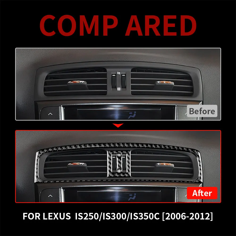 Carbon Fiber For Lexus IS250 300 350C 2006 2007 2008 2009 2010 2011 2012 Car Console AC Vent Trim Sticker Interior Accessories