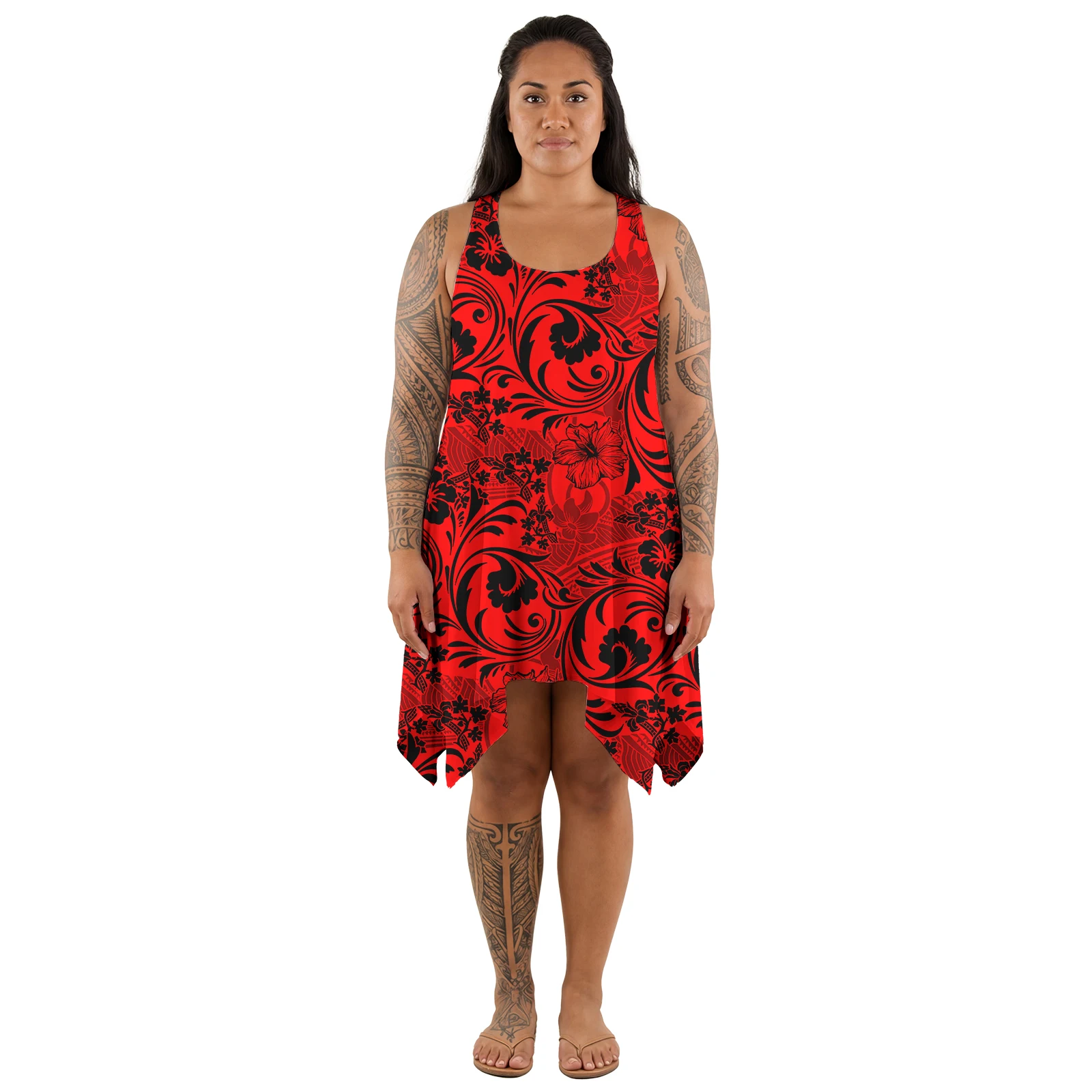 Pattern Custom Hawaiian Plus Size Ladies Wear Polynesian Women Sleeveless Prom Dress Tribal Design Samoan Tank Tops Short Skirts - view 5