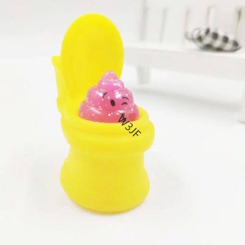 W3jf juguetes compresalios descompresión juguete alivio estrés inodoro caca inodoro juguete pvc juguete con apariencia