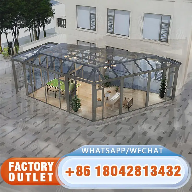 

Hot Sale Sunroom Prefabricated Solarium Glass Houses for Villa Balcony Garden SunRoom