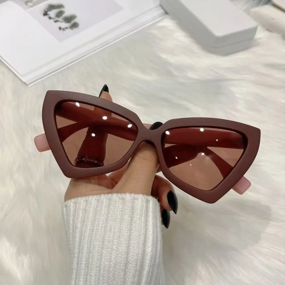 Vintage Luxus Cat Eye Sonnenbrille Beliebtes Design Dreieck Damenbrille UV-beständig Großer Rahmen Sonnenschutzbrille – Detail 16