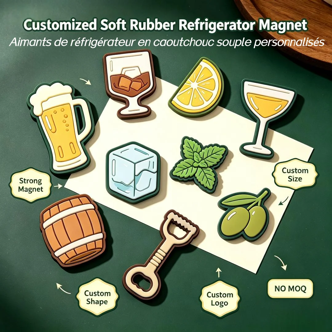 Customized Soft Rubber Refrigerator Magnet Personalized Durable Fridge Magnets Waterproof Washable Rubber Refrigerator Decor
