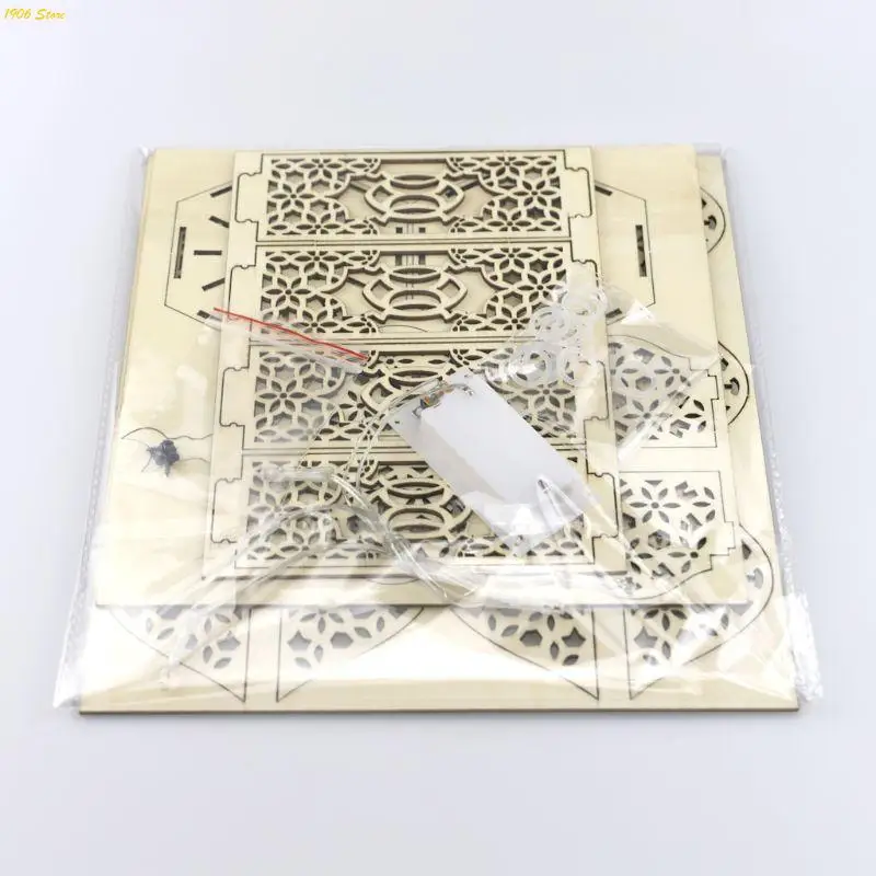 U1JB Eid Mubarak Light Muslim Festival Lighthouse Islam Party Supplies 웨딩 파티 데스크탑 장식 선물을위한 목재 공예품