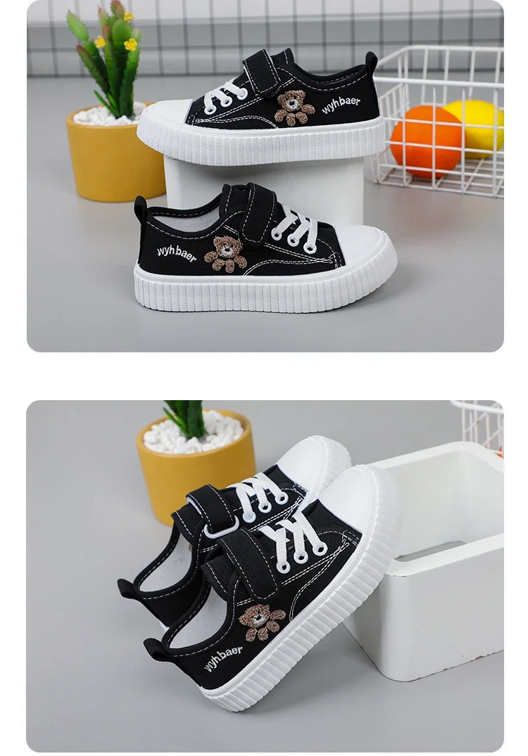Kinder Segeltuchschuhe Frühling Herbst Weiße Stickerei Cartoon Jungen und Mädchen Einzelschuhe Rosa Weiche rutschfeste Kinder Freizeitschuhe – Detail 10