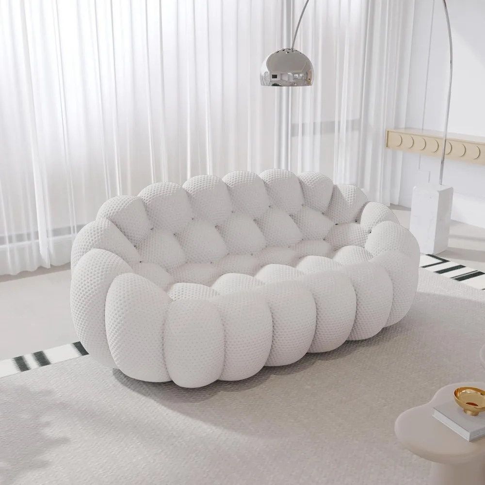 

Bubble Couch, 78.74'' Curved Loveseat Couch, Memory Foam Bubble Sofa Round Lazy Floor Sofa, 3D Honeycomb Shape Curved Sofas for