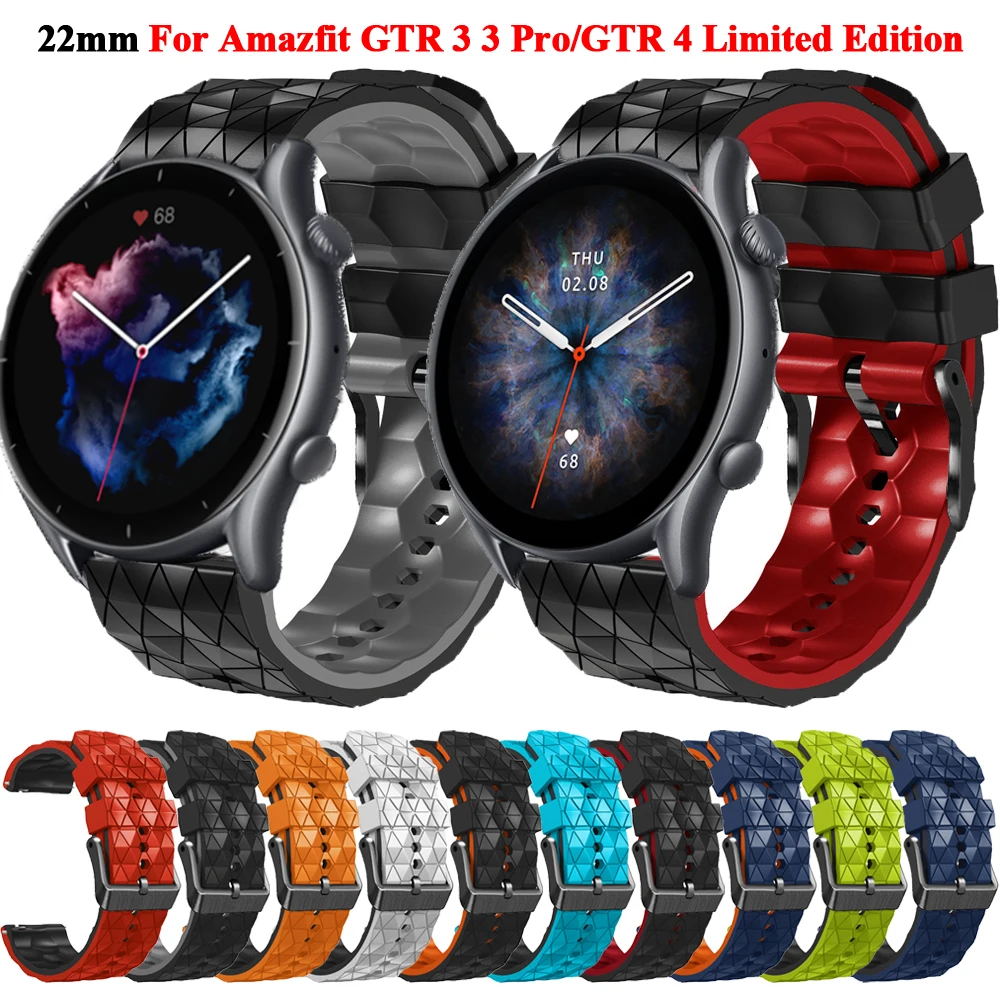 22 مللي متر سيليكون حزام (Band) ساعة ل Huami Amazfit GTR3 GTR 3 برو 2 2e سوار المعصم حزام GTR 4 طبعة محدودة 47 مللي متر استبدال