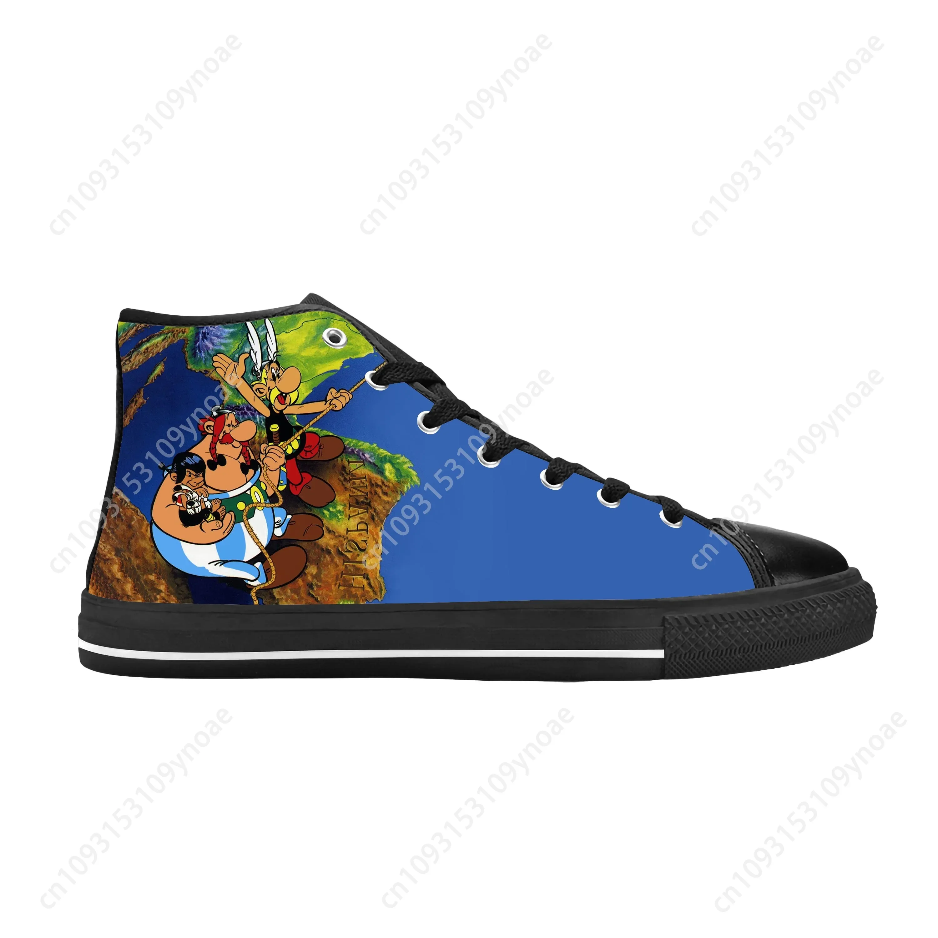 Asterix Adventure Obelix Anime Cartoon Manga Cool Casual Cloth Shoes High Top Comfortable Breathable 3D Print Men Women Sneakers