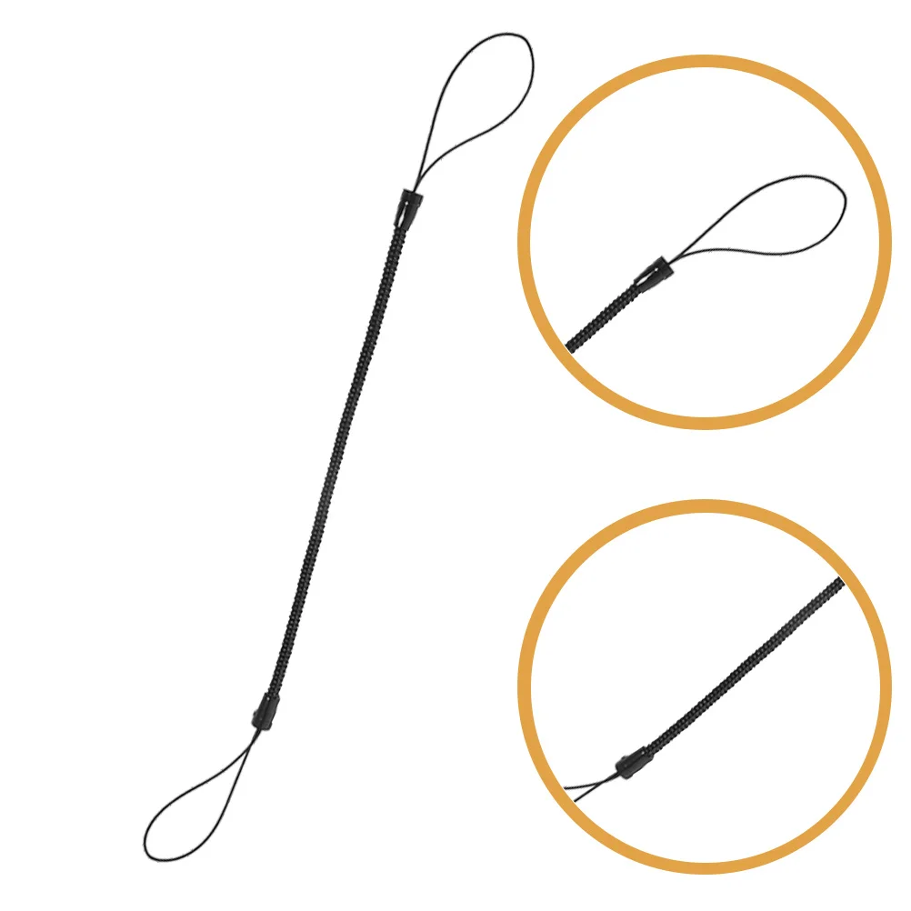 15 Pcs Telescopic Spring Rope Anti Lost for Pen Cell Phone Black Hand Writing Lanyards with Clips