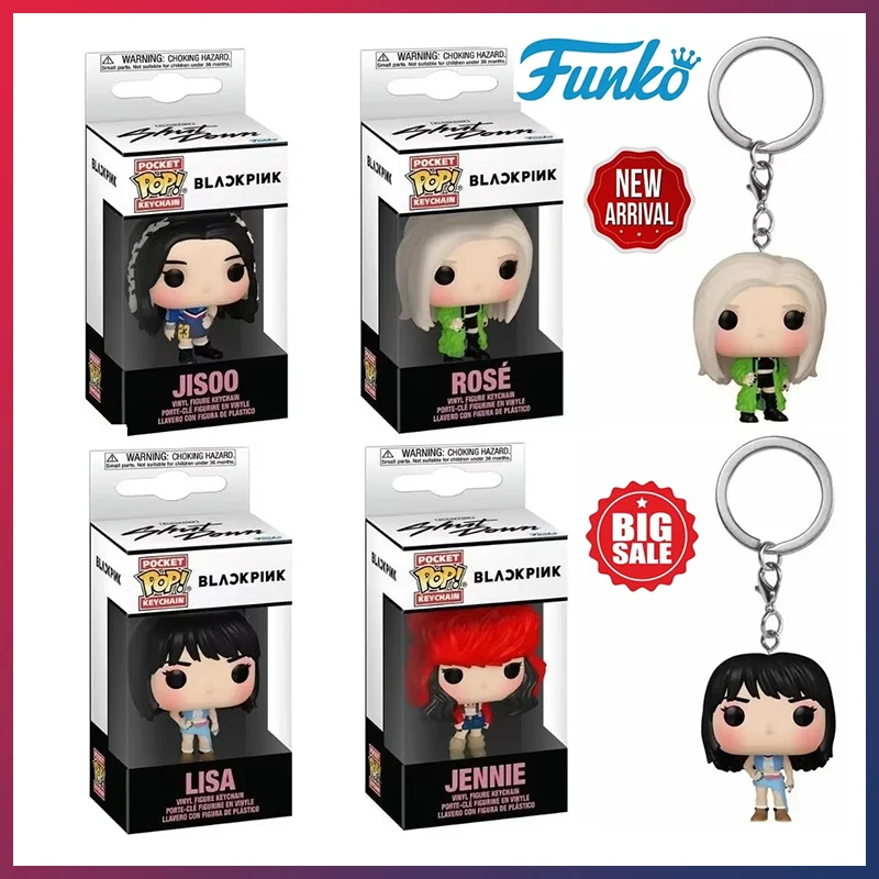 Funko Black Pink Pop Key Chain Cute Figures Lisa Jisoo Jennie Rose Idol Model Toys Collect Bag Pendant Dolls Christmas Gifts