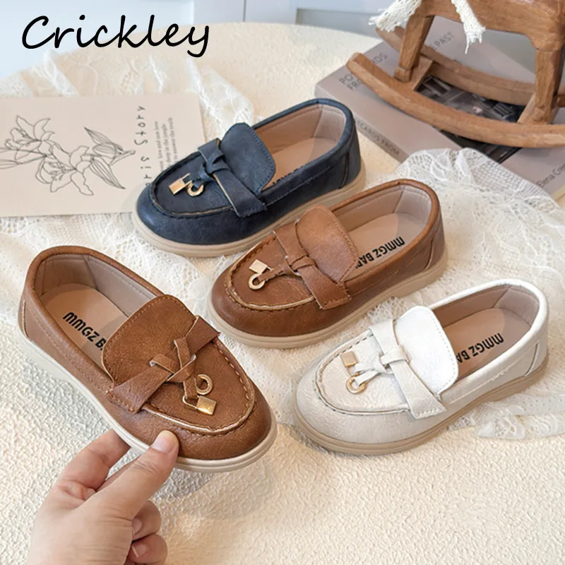 

Tassel Boys Girls Flats Shoes Solid PU Leather Slip On Kids Loafers Soft Bottom Anti Slip Toddler Children Casual Shoes