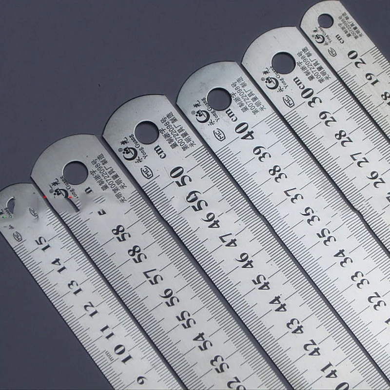 0.8mm Thickness Steel Ruler Thicker  Drafting Supplies Hardware Tools Ruler Double Faced Office And School Kawaii