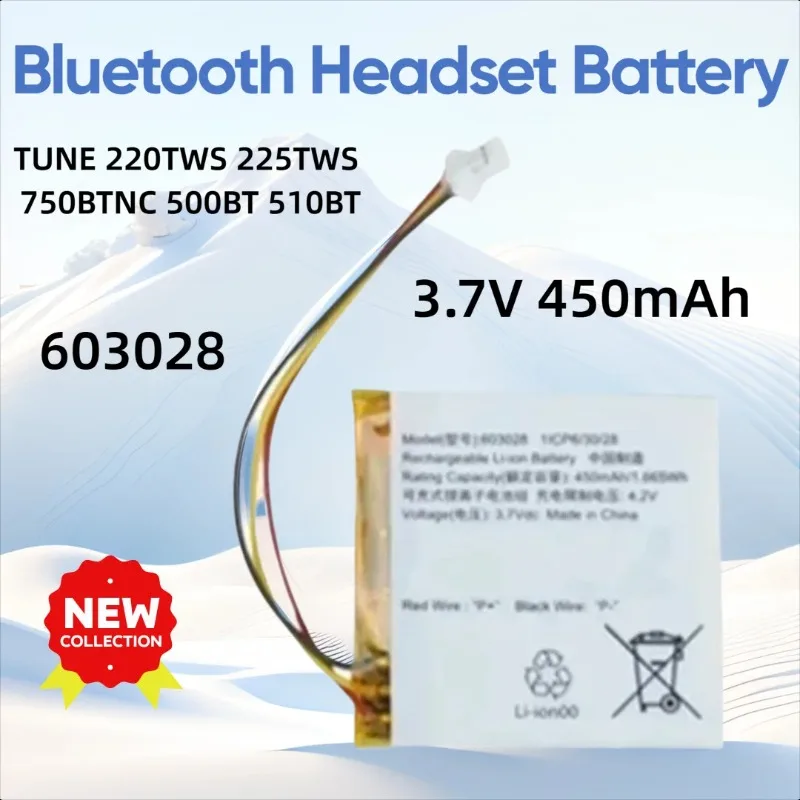 

GSP753030 603028 450mAh for JBL TUNE 220TWS 225TWS 750BTNC 500BT 510BT Bluetooth Headset Battery