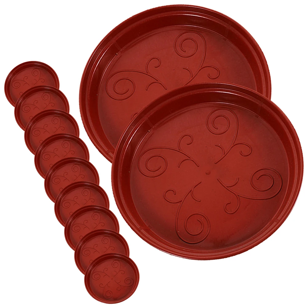 

12 Pcs Round Flower Pot Saucer 180mm White Plastic Plant Tray Water Catcher for Indoor Plants Bonsai Plant for Potted