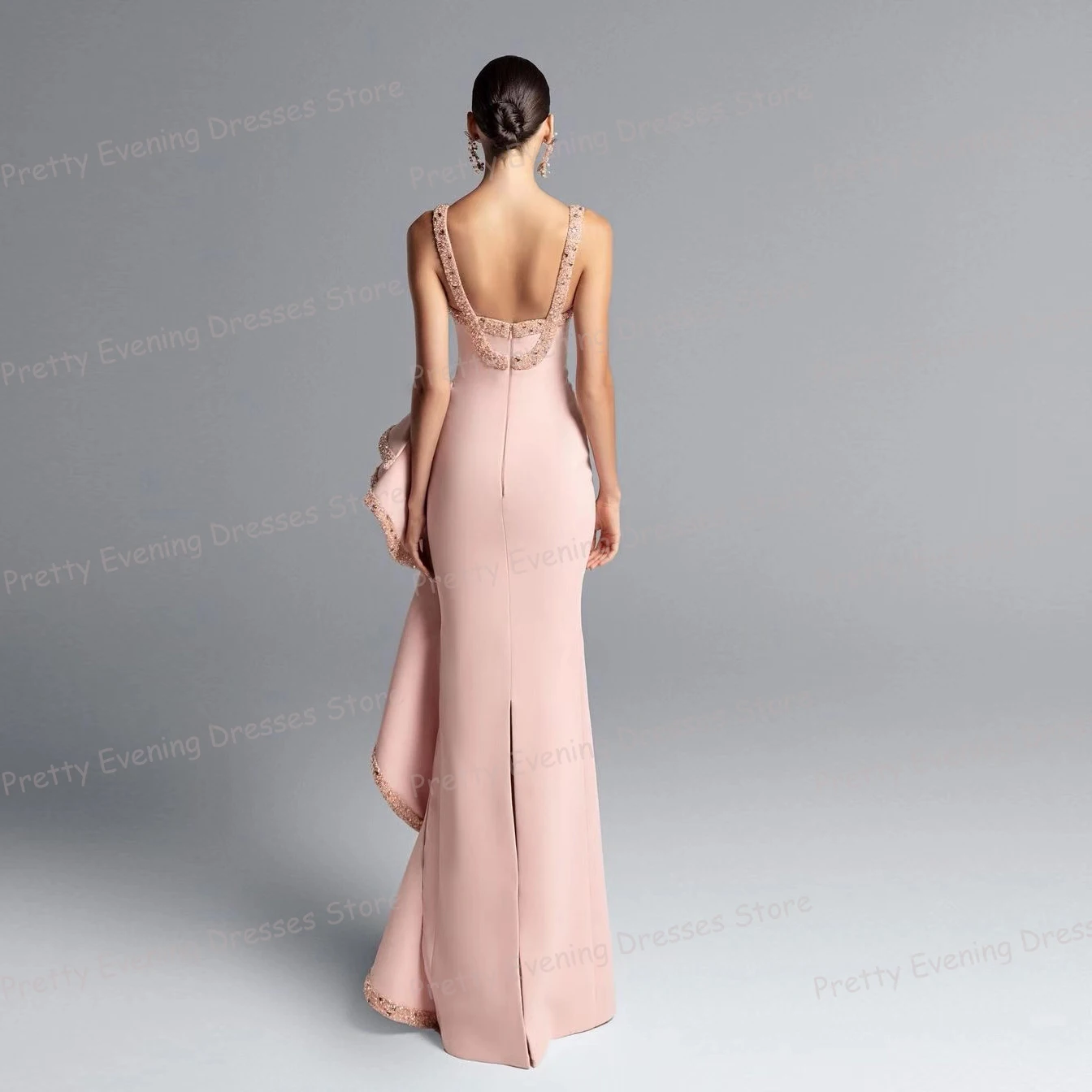 Luxury Sequined Evening Dresses Mermaid Woman's Sexy Pleat Backless Sleeveless Fashion Prom Gowns Party Vestidos Customized 2025