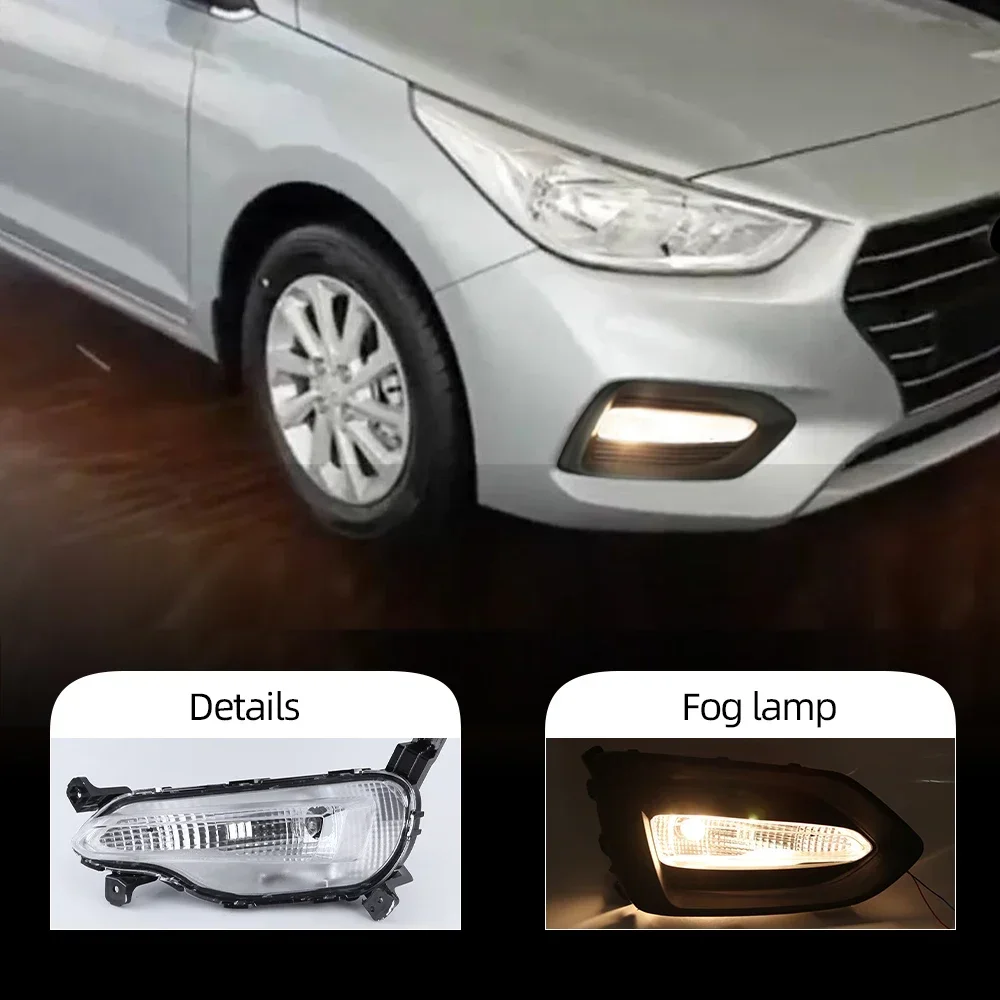 New！ CSCSNL 1 Set Car FogLamp Fog light Waterproof Fog lamp cover For Hyundai Solaris Accent 2017 2018 2019 2020