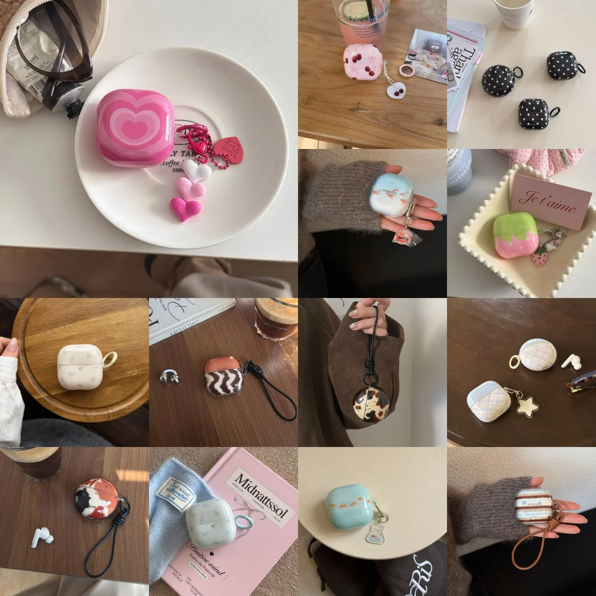 Ins Style Protective Case For Samsung Galaxy Buds 4 Cute Leopard Plaid Print Hard Earphone Cover With Keychain Shockproof Case