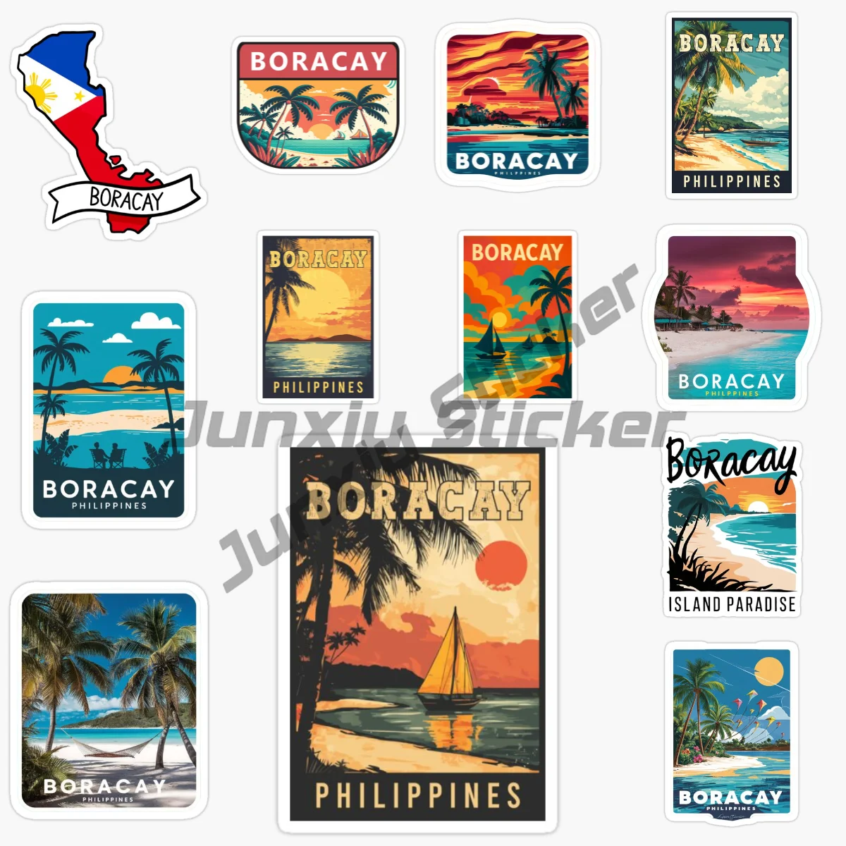 

Philippines Boracay Island Car Sticker Laptop Car Window Truck Bicycle Van Helmet Racing PVC Vinyl Self-adhesive Decal
