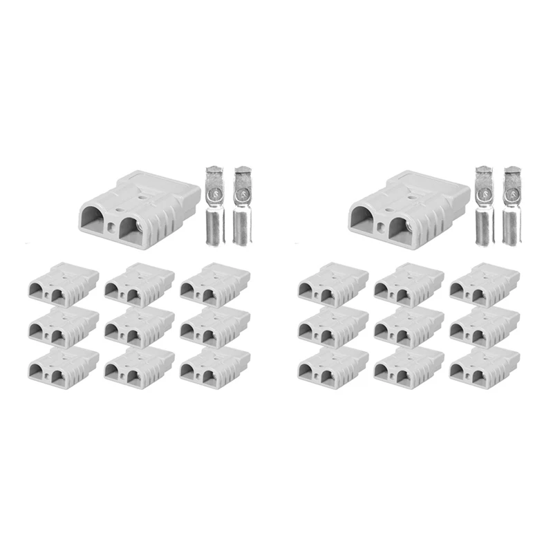 20Pcs For Anderson Style Plug Connectors DC Power Tool 50A 12-24V 6AWG Double Pole With Copper Contact Power Connectors