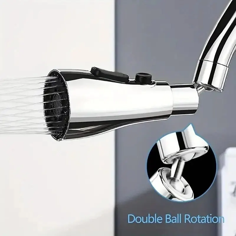 1pc Faucet Extender Metal Alloy,Three Modes,Head Water Saver Home Extended Shower Spray Filter