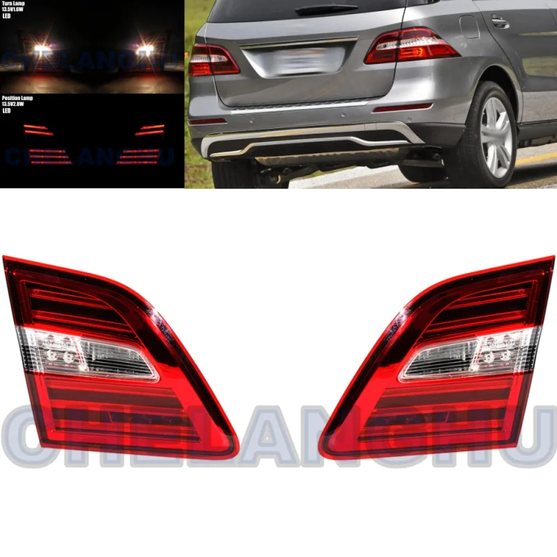 LED Tail Light For Benz W166 ML63 ML350 ML400 ML550 2012 2013 2014 2015 European version Pair Left+Right Inner Rear Lamp