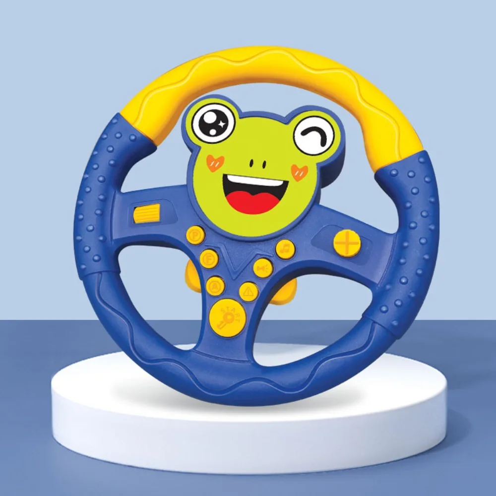 

360 ° Rotation Cartoon Copilot Steering Wheel Montessori Early Education Simulation Steering Wheel Toys Interactive Simulation