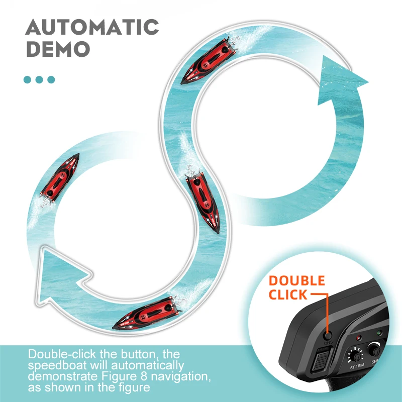 Barco de carreras de alta velocidad HXJ808, 2,4G, alta gama, 25 KM/H, Motor Dual, Radio eléctrica, Control remoto, lancha rápida, modelo para niños, juguete de regalo