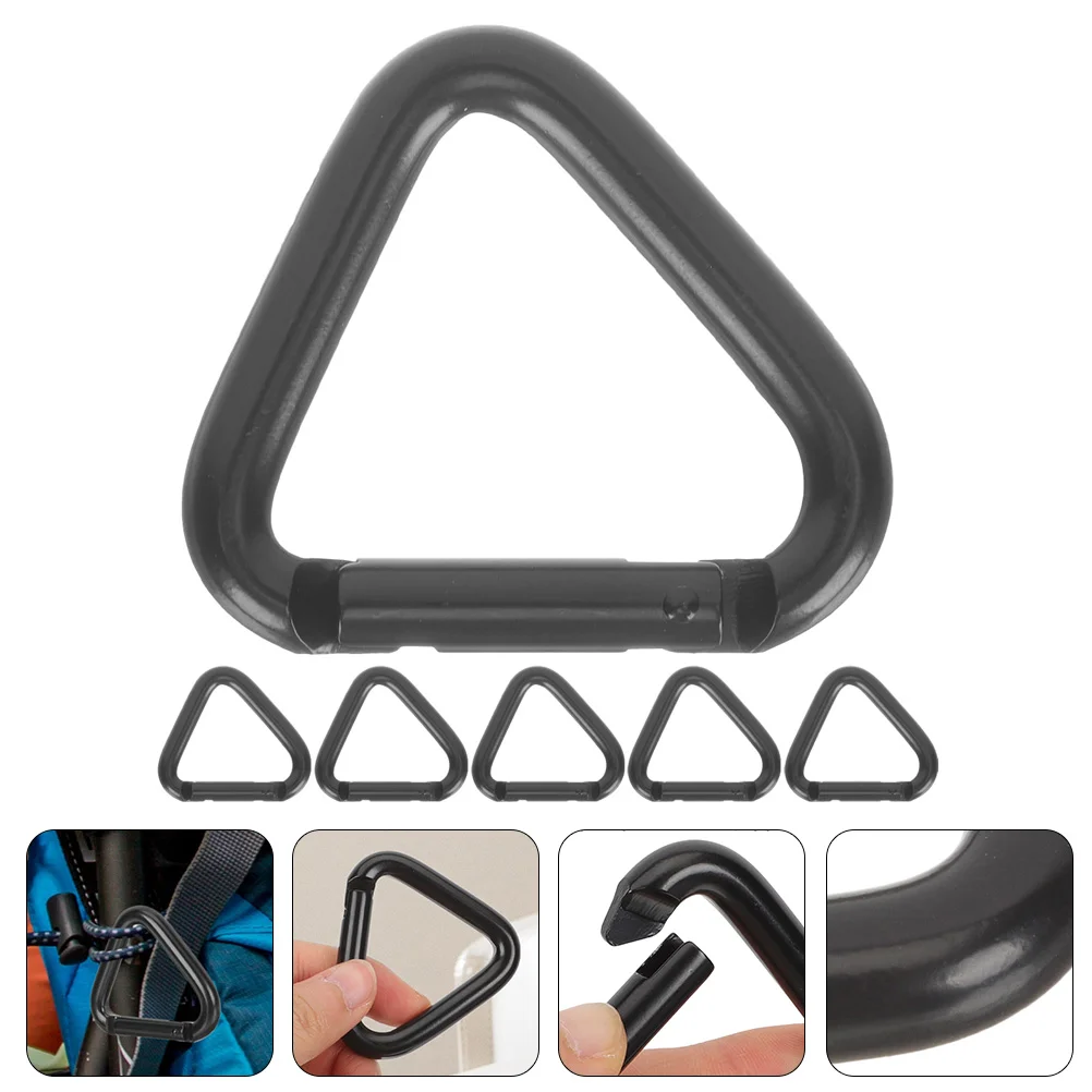 

6 Pcs Triangle Carabiner Carabiners Heavy Duty Large Small Aluminum Alloy Metal Travel for Climbing