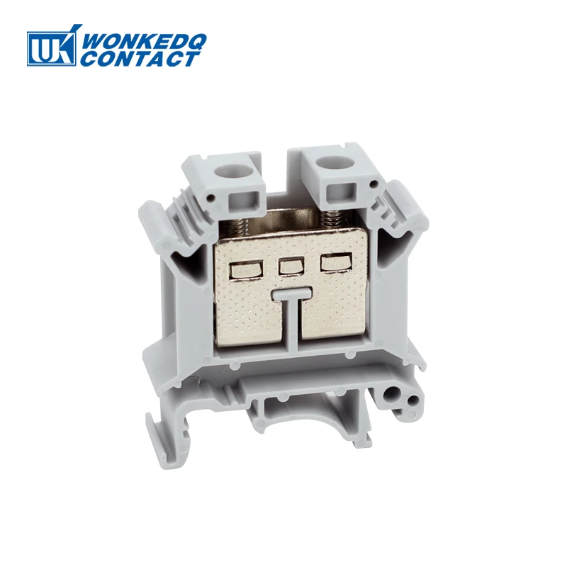 5Pcs UK-25 Screw Din Rail Terminal Block, 25mm² Cable Plug Feed-through Connection, Strip Wire Electrical Connector UK25
