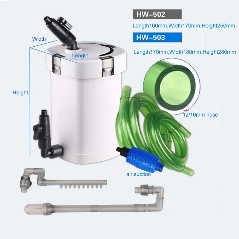 

The aquarium has an external filter and 5W built-in live water filter pump