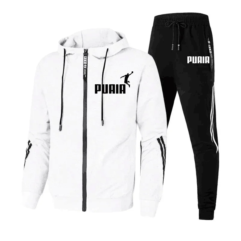 Traje de Jogging para hombre, suéter, Sudadera con capucha, chaqueta, pantalones deportivos, ropa para hombre, conjunto de 2 piezas, Otoño/Invierno,