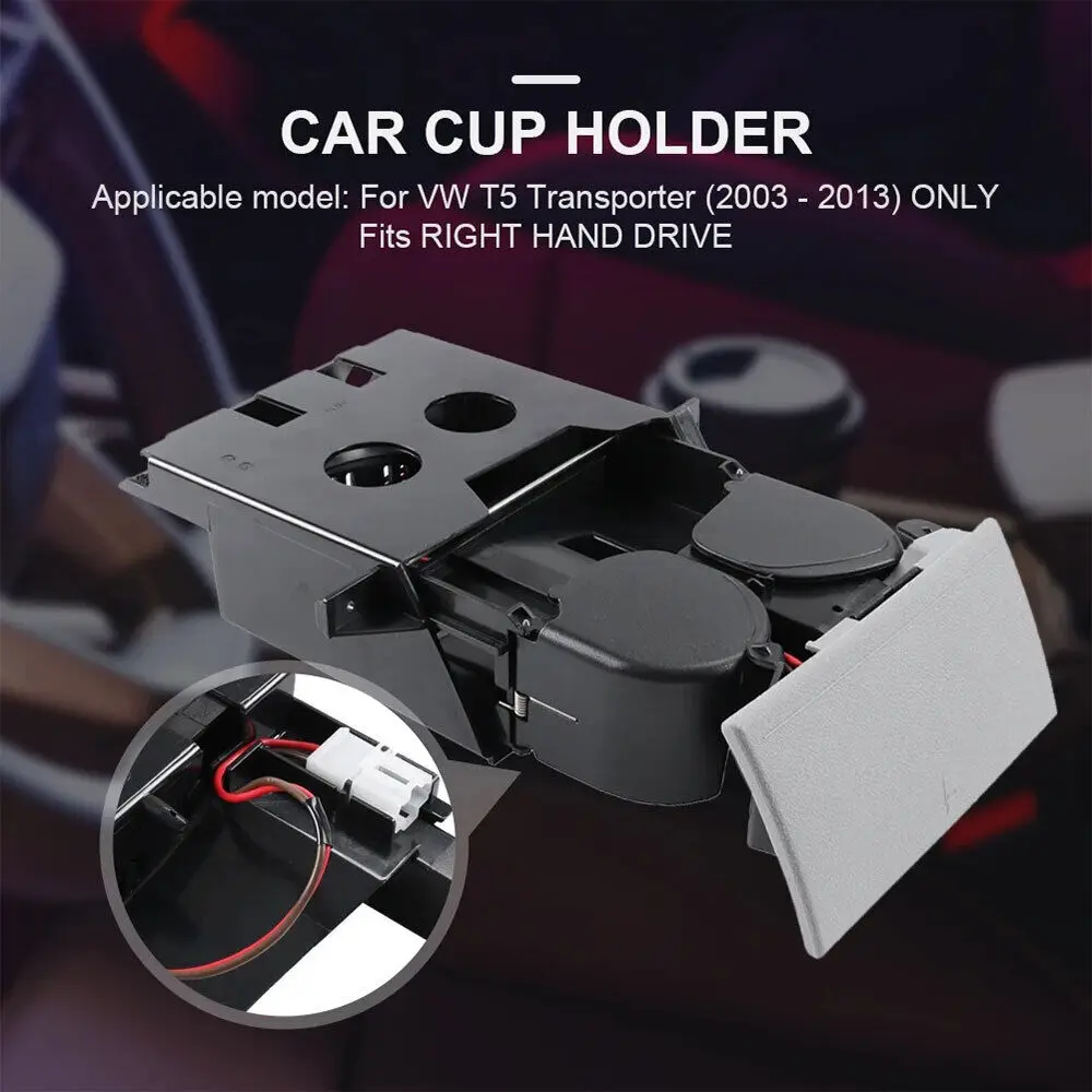 

For Vw T5 Transporter Ashtray Cup Coin Holder Dual Drink Rhd 7h285860130t New Car Accessories